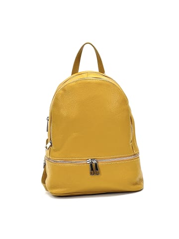 Leder Cityrucksack Florence Rucksack gelb ca. 32cm