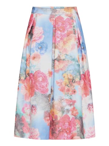 Faltenrock mit Jacquard in Blue/Rosé