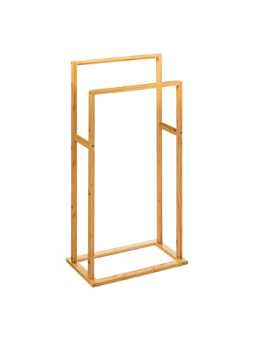 Handtuchständer aus Bambus, doppelt in Braun, 42 x 24,2 x 81,5 cm