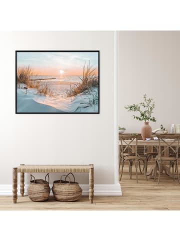 Bild mit Rahmen Strand in Beige