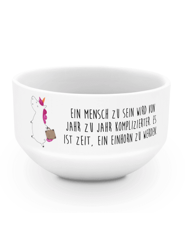 Salatschälchen Einhorn Koffer mit Spruch in Weiß