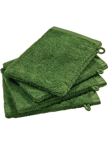 Frottier, Jacquard Waschhandschuh 4er-Pack Sigmaringen in apfelgrün