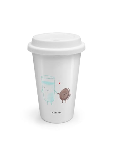 ToGo Kaffeebecher Milch Keks ohne Spruch in Weiß