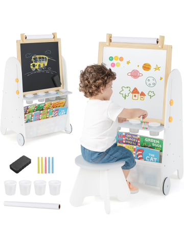 Kinder Staffelei mit Hocker in Grau