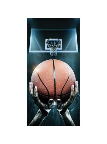 Basketball Baumwolle Strandtuch Frottee Badetuch mit Premium Druck in Mehrfarbig