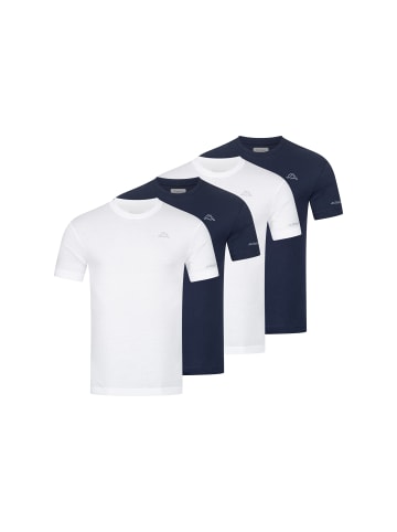 Kappa 4er Pack Herren-T-Shirt Basic mit Rundhals Ausschnitt in 2xNavy 2xWeiß