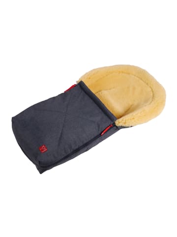 Lammfell-Babyschalenfußsack Emma navy melange