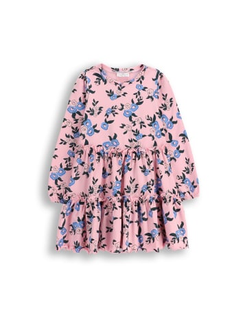Kleid mit langen Ärmeln in gedämpftes Rosa