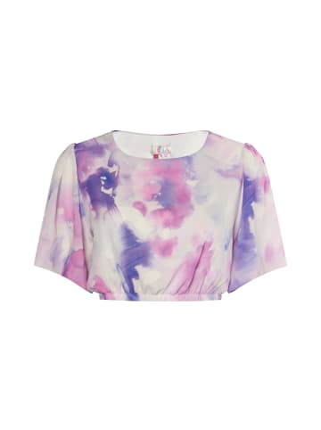 Damen Bluse Mit Batikmuster in Flieder Mehrfarbig