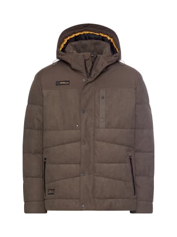 Cordjacke mit abnehmbarer Kapuze in Dunkelbraun