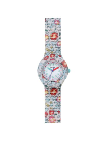 Analoguhr flower power weiss