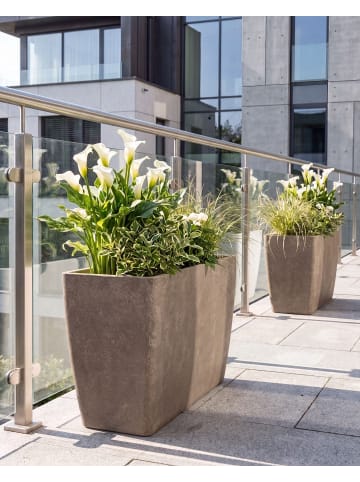 2er-Set Outdoor Blumentopf SILENEV in Braun