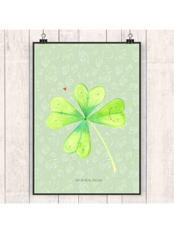 Wandbild Blume Kleeblatt ohne Spruch in Blattgrün