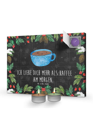 Adventskalender Kaffee Tasse mit Spruch in Kreidetafel