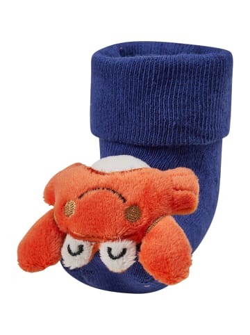 Baby Rasselsocken Krebs in bläulich