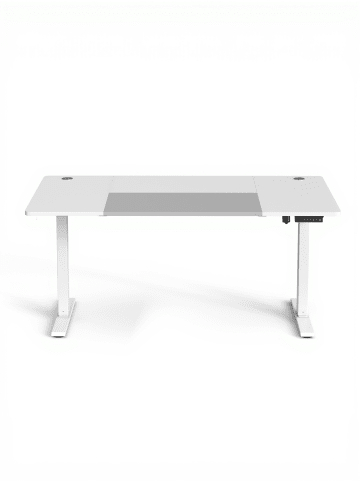 Schreibtisch Balok in Weiß-Grau - (B)160 x (H)(72-120) x (T)70 cm