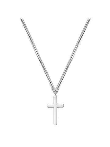Kette Kreuz aus Edelstahl in silber