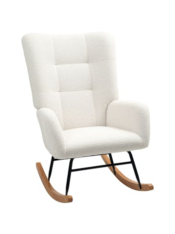 Schaukelstuhl in Cremeweiß 94L x 70B x 100H cm