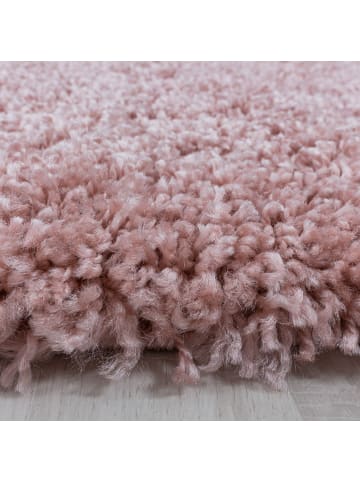 Hochflor Teppich Sima in Rosa
