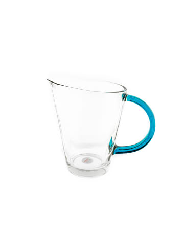 Glaskaraffe mit Griff, 1,3 Liter - 20 x 16 cm in Blau