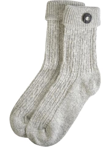 Trachtensocken mit Knopf in Silbermelange