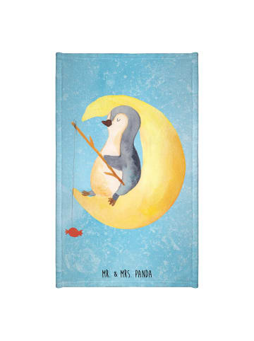 Handtuch Pinguin Mond ohne Spruch in Eisblau