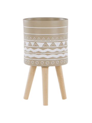 Outdoor Blumentopf MILINA in Beige/Weiß/Braun - (W) 30 x (H) 55 x (L) 30 cm