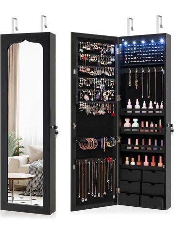 Schmuckschrank mit LED in Schwarz