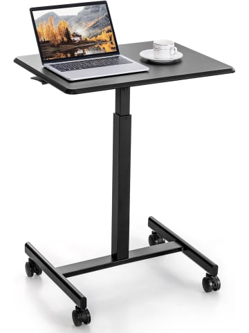 Stehpult Laptoptisch 74-108cm mit 4 Rollen in Schwarz