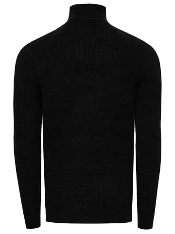 Slim Fit Feinstrick Business Rollkragen-Pullover in Schwarz