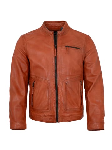 Lederjacke Lammnappa in Orange