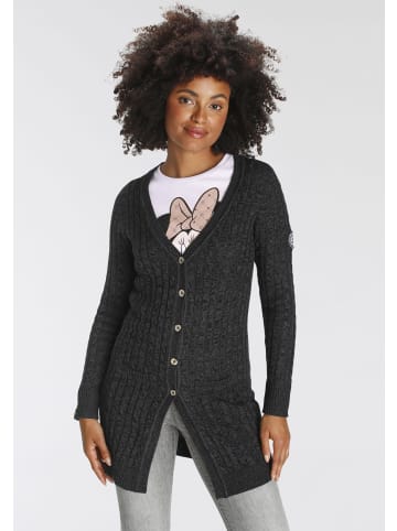 Longstrickjacke in anthrazit melange