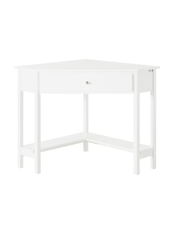 Eckschreibtisch in Reinweiß - (W) 76 x (H) 76 x (L) 76 cm
