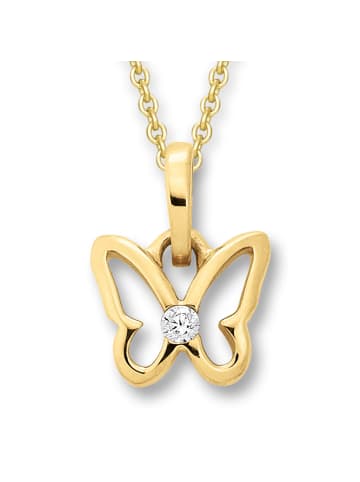 Zirkonia Schmetterling Anhänger aus 333 Gelbgold in gold