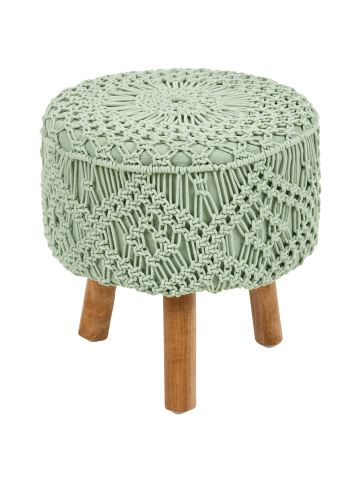 Hocker MANZAI in Grün/Braun - (W) 40 x (H) 44 x (L) 40 cm