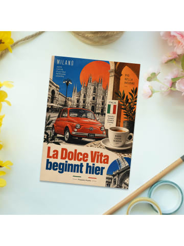 Postkarte Italienisches Design Modern Design mi... in Weiß