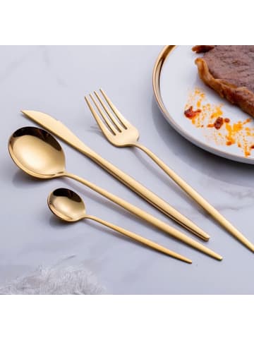 30tlg. Besteck-Set in Gold