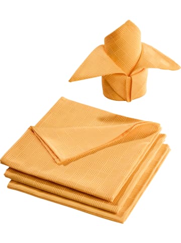 Jacquard, Baumwollmischung Serviette 4er-Pack Paderborn in mango