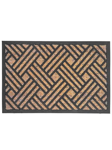 Fußmatte "Flechtmuster" in Natur/ Schwarz - 60 x 40 cm