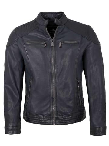 Lederjacke Lammnappa in Marineblau