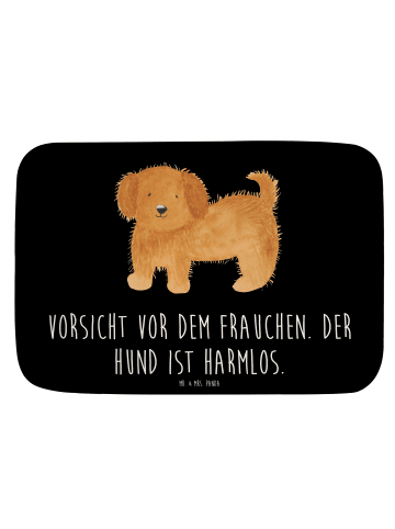 Badteppich Hund Flauschig mit Spruch in Schwarz