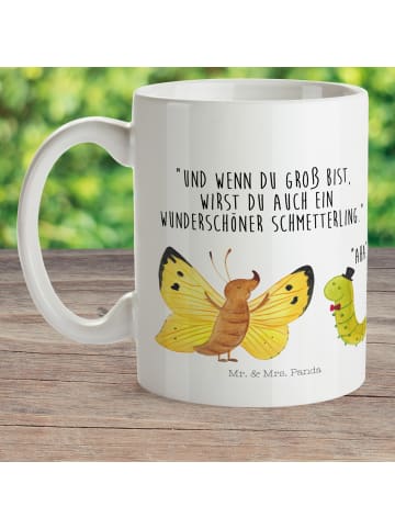 Tasse Raupe Schmetterling mit Spruch in Weiß
