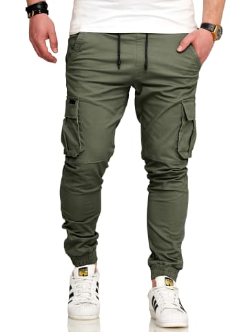 Cargohose - S2LOM Chino Jogger Jeans Hose Stoffhose Freizeithose in Khaki