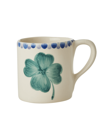 Keramik Becher Glücksklee in creme