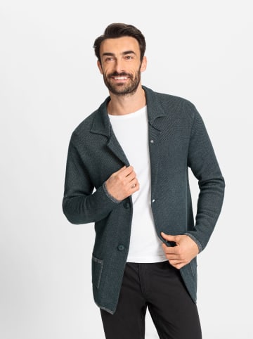 Strickjacke in petrol-meliert