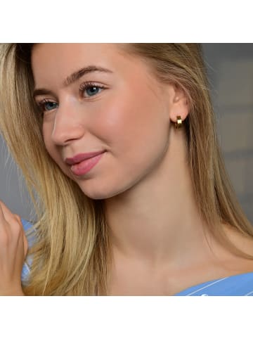 Unisex Ohrringe – Klappcreole aus Edelstahl in gold