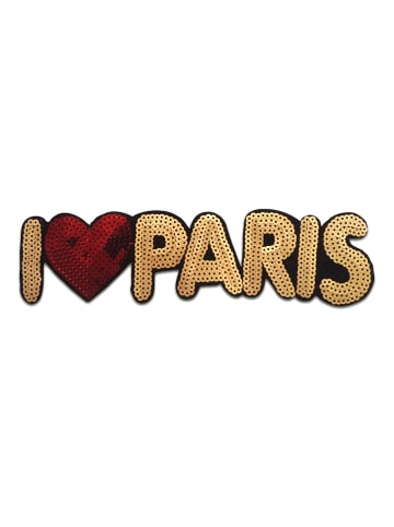 Xl I Love Paris Mit PaillettenApplikation Bügelbild ingoldfarben