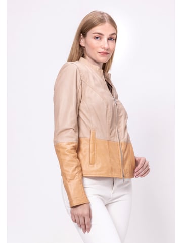 Lederjacke Lammnappa pastell in Beige