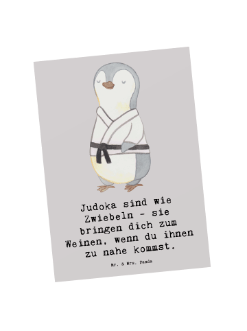 Postkarte Judo Zwiebel mit Spruch in Grau Pastell