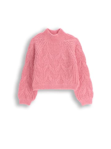 Rollkragen-Strickpullover in rosa